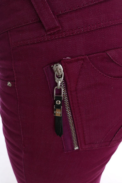 Costume National Elegant Purple Super Slim Jeans