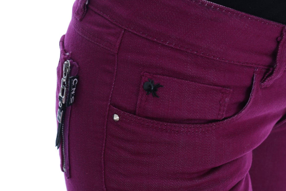 Costume National Elegant Purple Super Slim Jeans