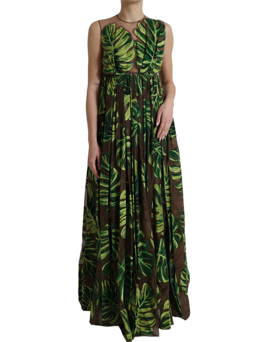 Dolce & Gabbana Elegant A-Line Sleeveless Silk Blend Dress