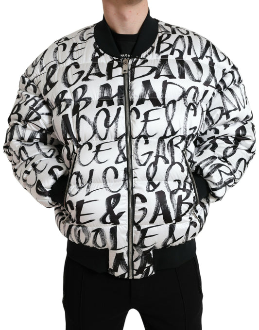 Dolce & Gabbana Elegant White Bomber Jacket