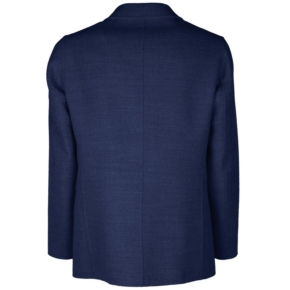 Made in Italy Blue Wool Vergine Blazer