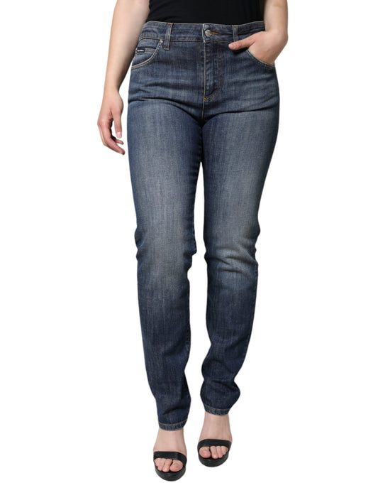 Dolce & Gabbana Dark Blue Cotton Stretch Skinny Denim Jeans