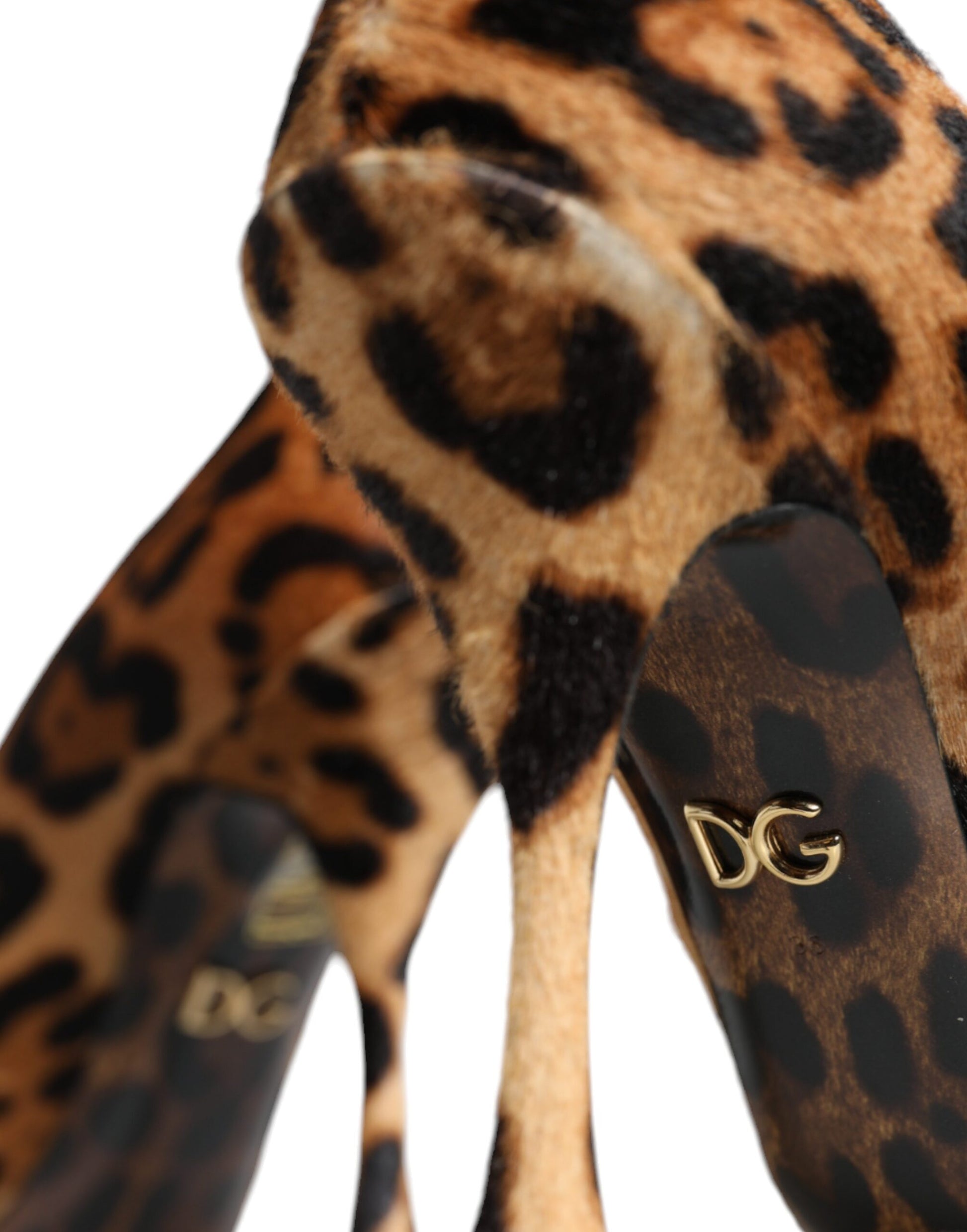 Dolce & Gabbana Brown Leopard Calf Hair Heels Pumps Shoes