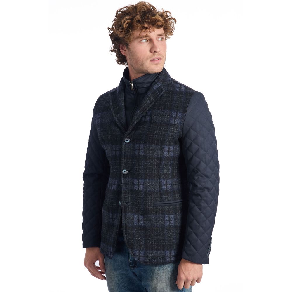 Roberto Pepe Luxury Blue Wool Jacket