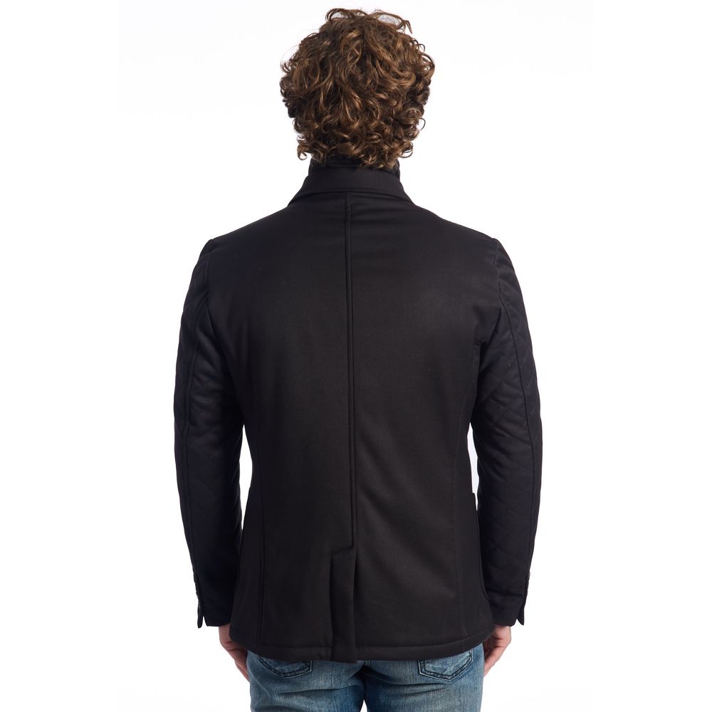 Roberto Pepe Luxury Black Polyester Jacket