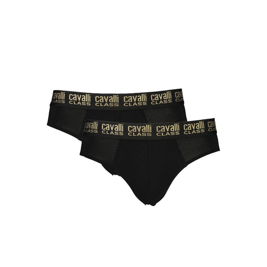 Cavalli Class Black Cotton Underwear