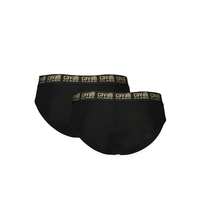 Cavalli Class Black Cotton Underwear