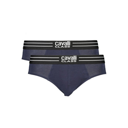 Cavalli Class Blue Cotton Underwear