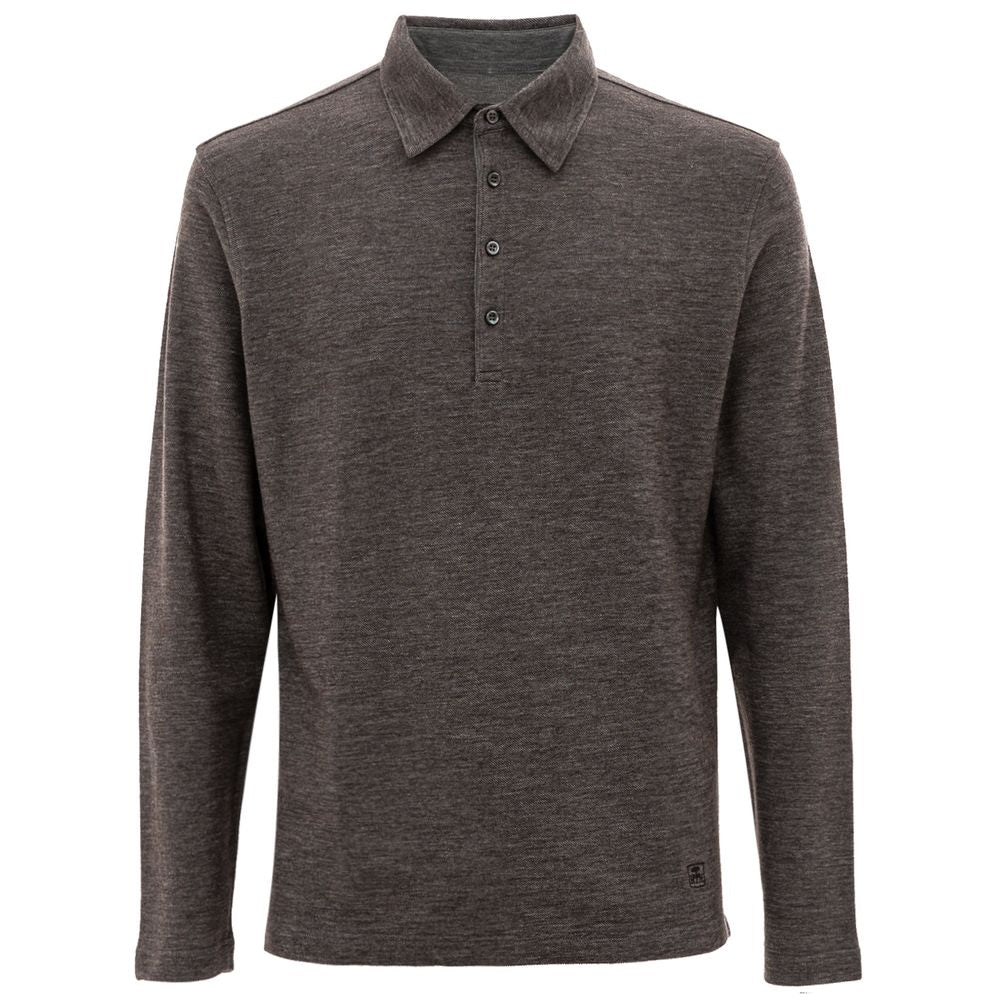 Corneliani Gray Wool Polo Shirt