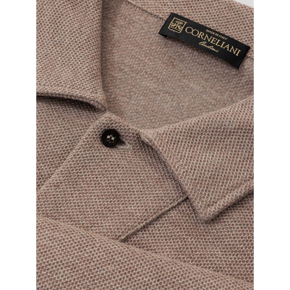 Corneliani Gray Cotton Polo Shirt