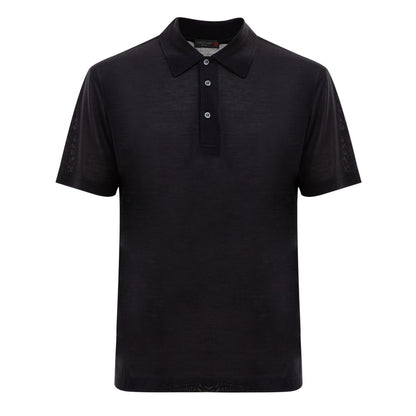 Corneliani Black Silk Polo Shirt