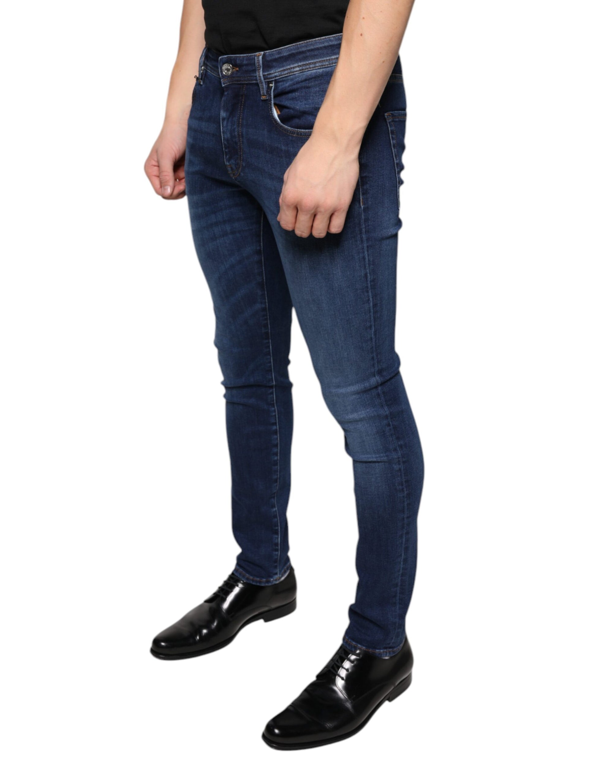 Dolce & Gabbana Dark Blue Cotton Stretch Skinny Denim Jeans