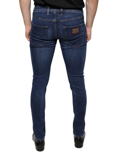 Dolce & Gabbana Dark Blue Cotton Stretch Skinny Denim Jeans