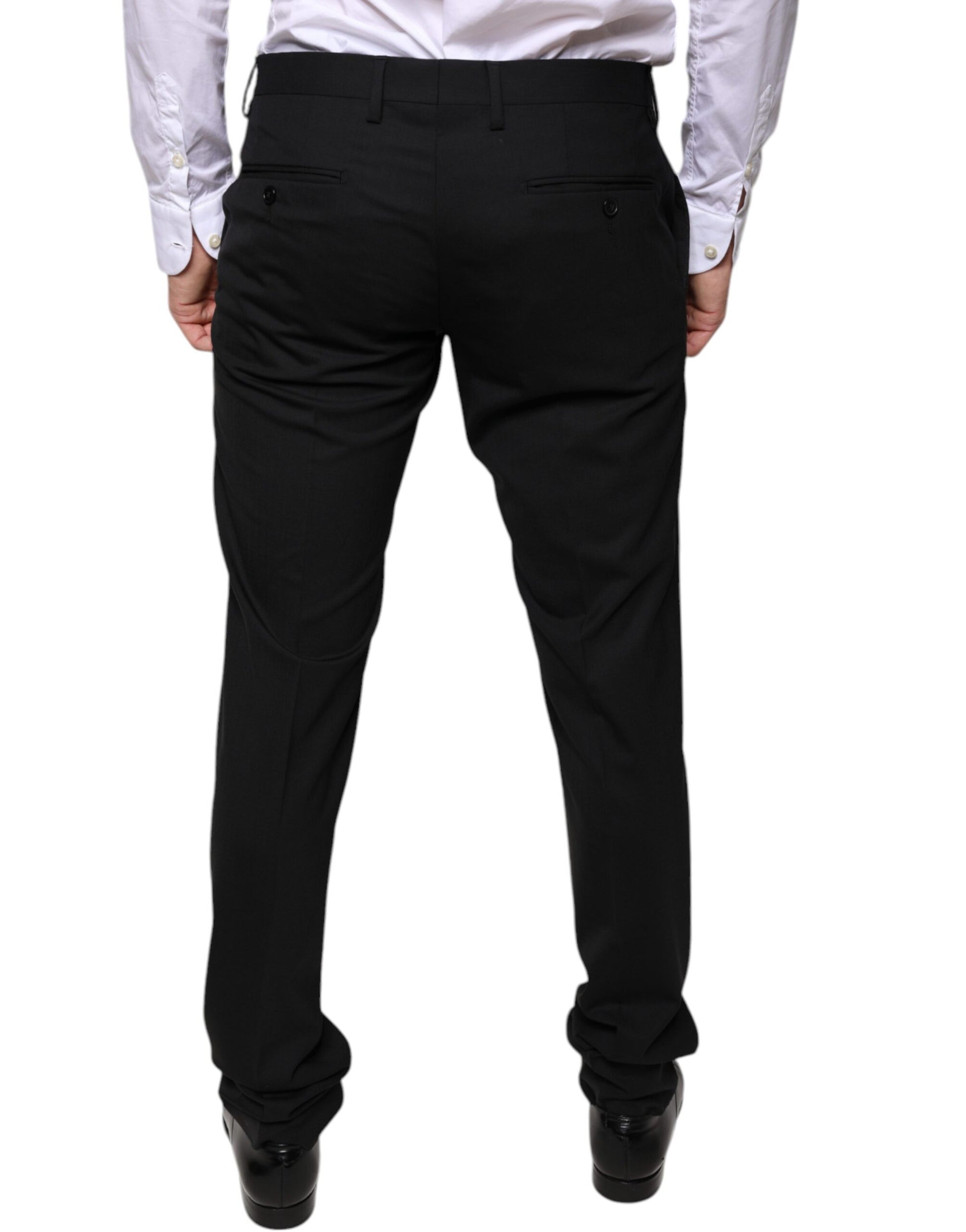 Dolce & Gabbana Black Wool Skinny Dress Formal Pants