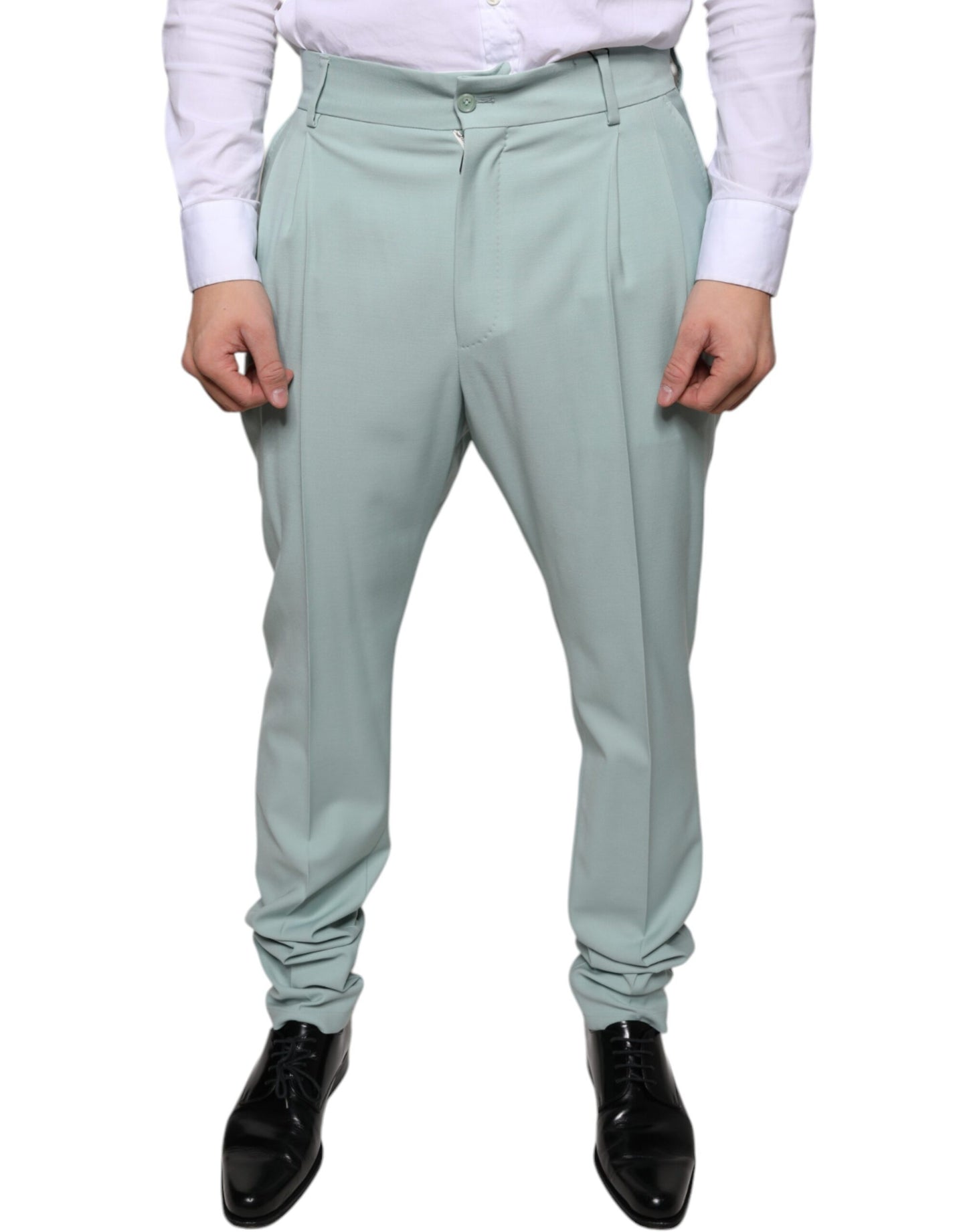 Dolce & Gabbana Mint Green Cotton Dress Pants