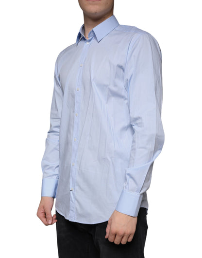 Dolce & Gabbana Light Blue MARTINI Cotton Dress Formal Shirt