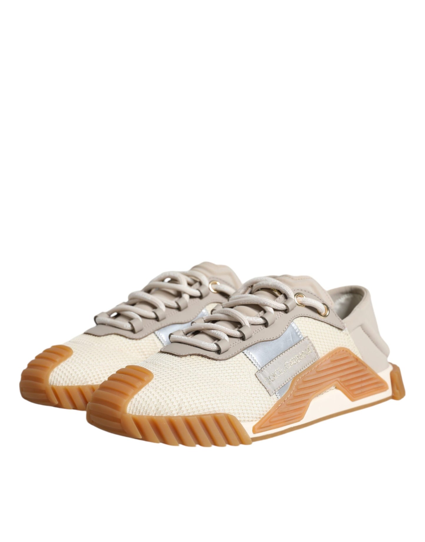 Dolce & Gabbana Beige Lace Up Low Top NS1 Sneakers Shoes