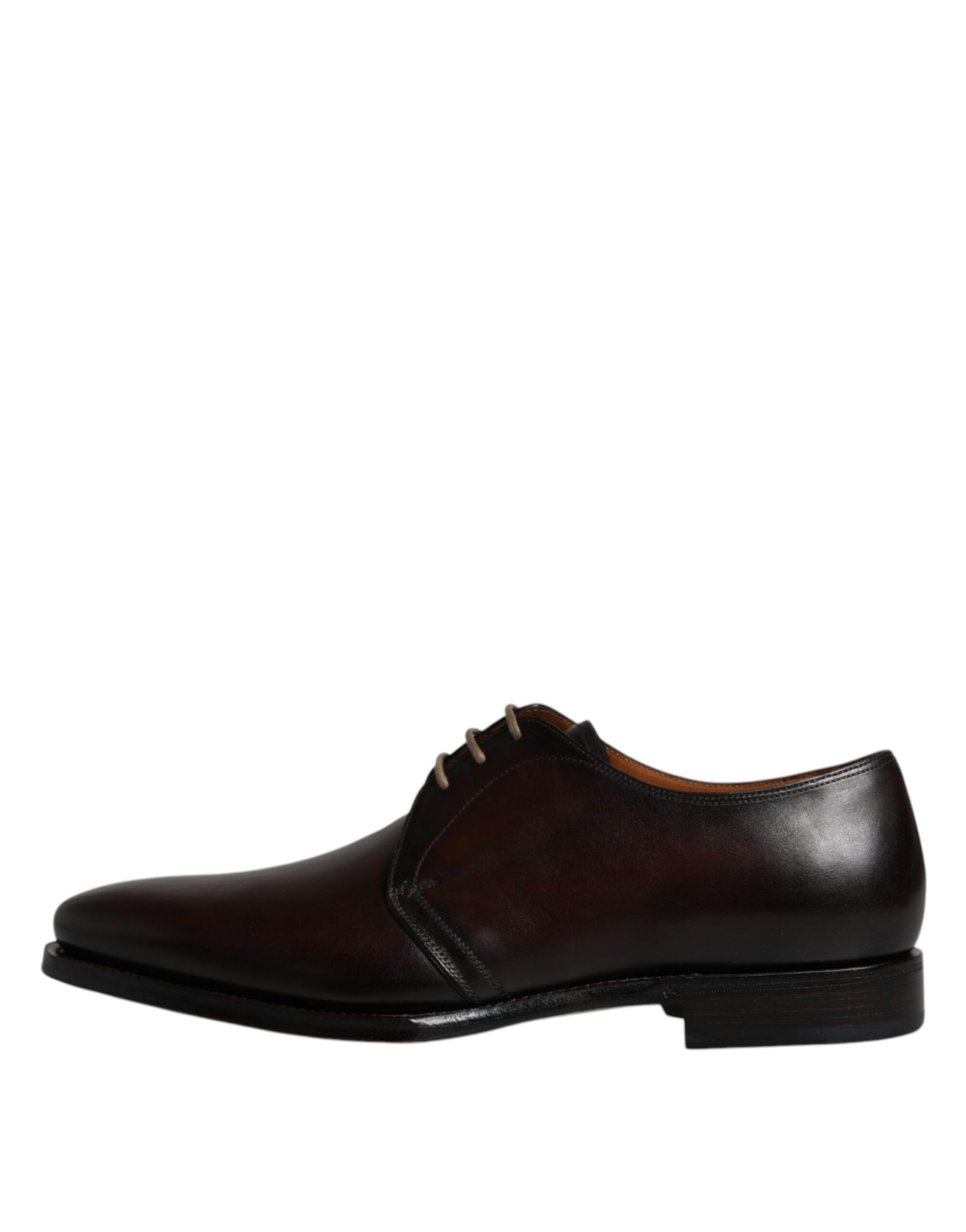 Dolce & Gabbana Black Leather Lace Up Men Derby Formal Shoes