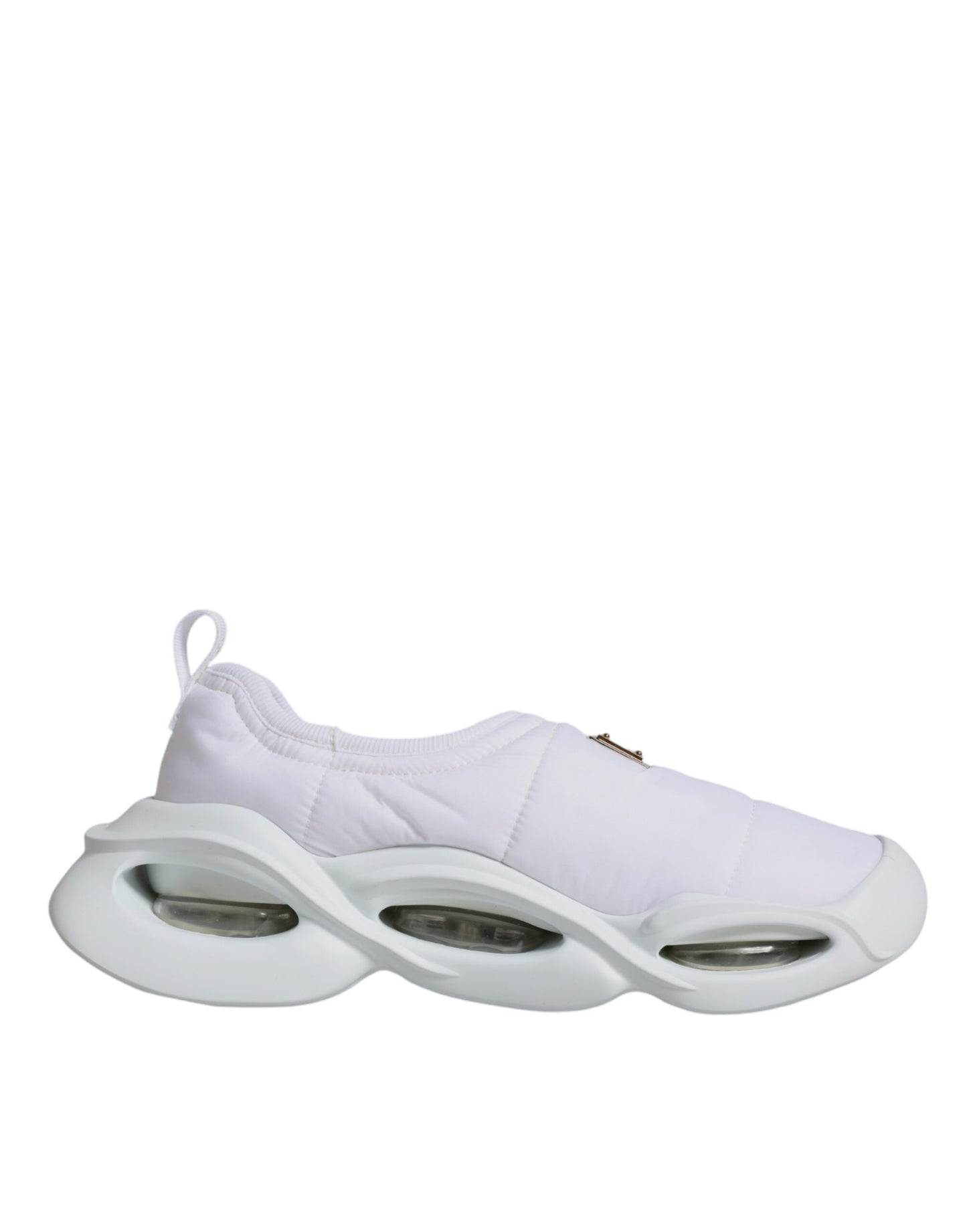 Dolce & Gabbana White Padded Fabric Low Top Sneakers Shoes