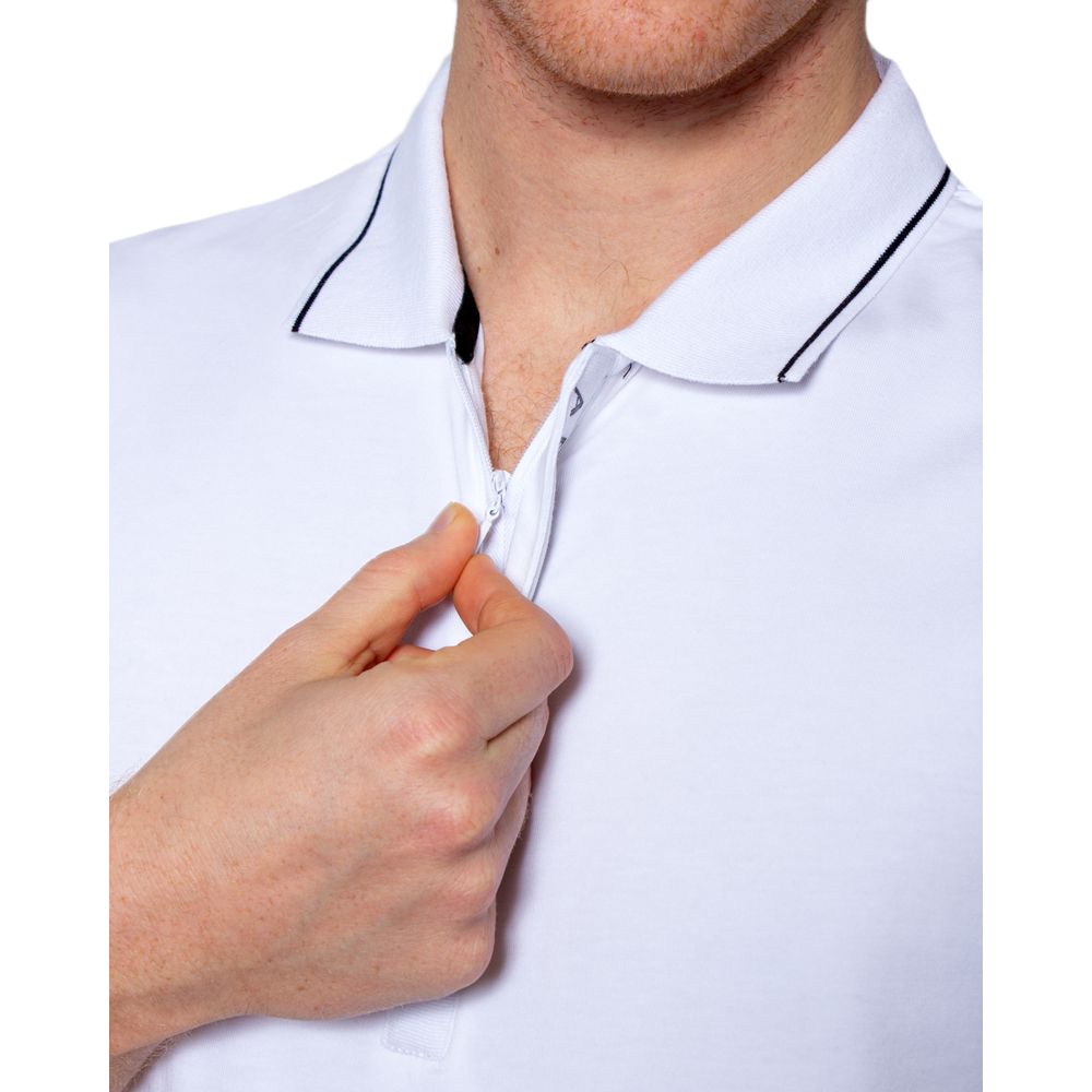 Armani Exchange White Cotton Polo Shirt