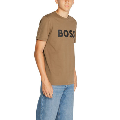 Hugo Boss Brown Cotton T-Shirt