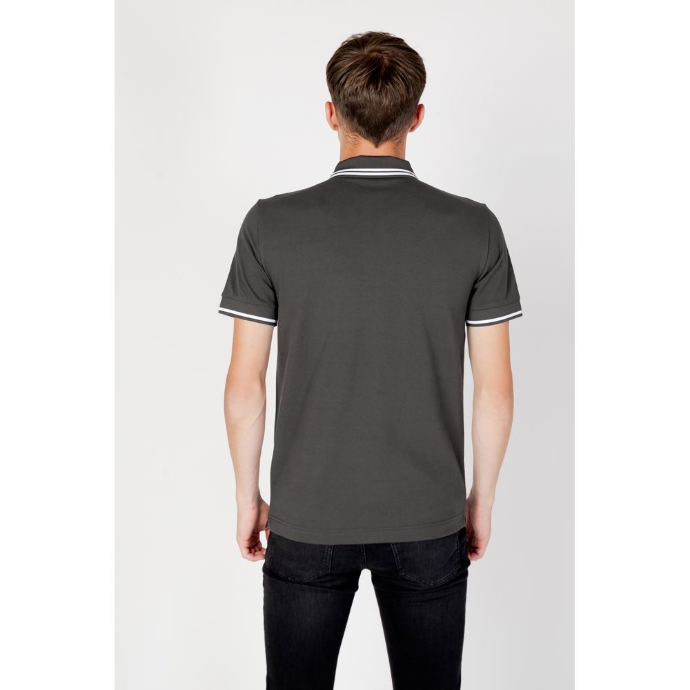 EA7 Emporio Armani Gray Cotton Polo Shirt