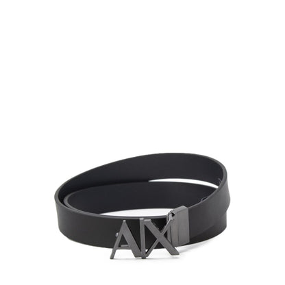 Armani Exchange Black Leather Belt