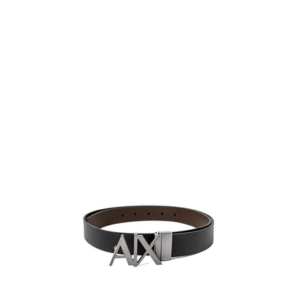 Armani Exchange Black Leather Belt