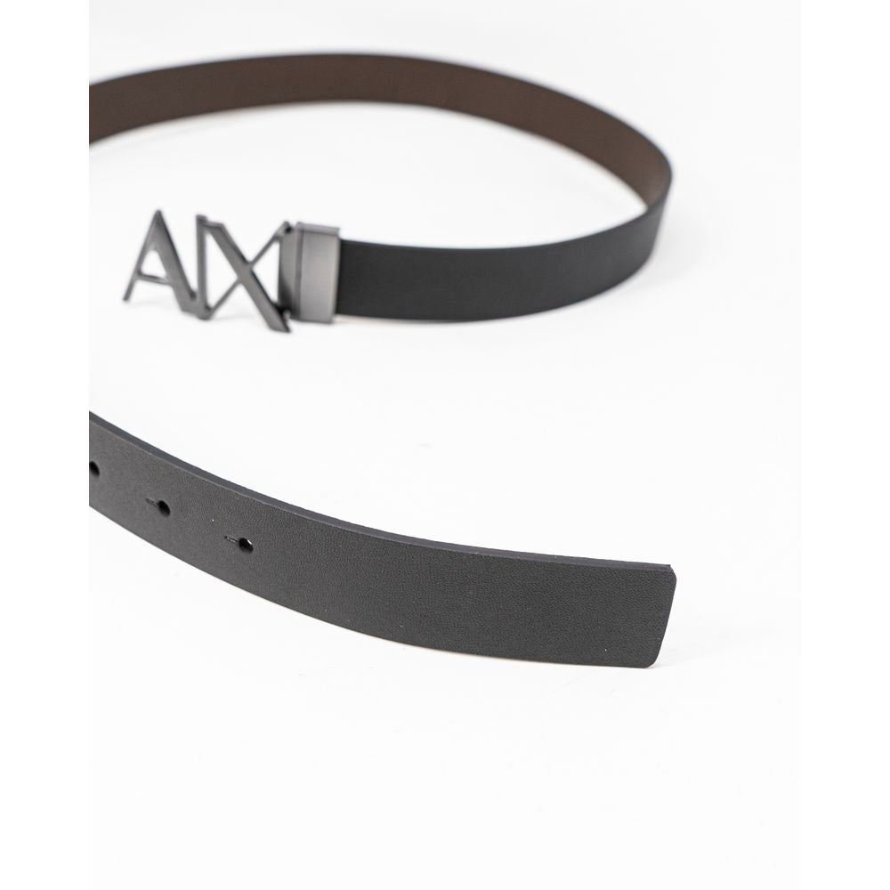 Armani Exchange Black Leather Belt