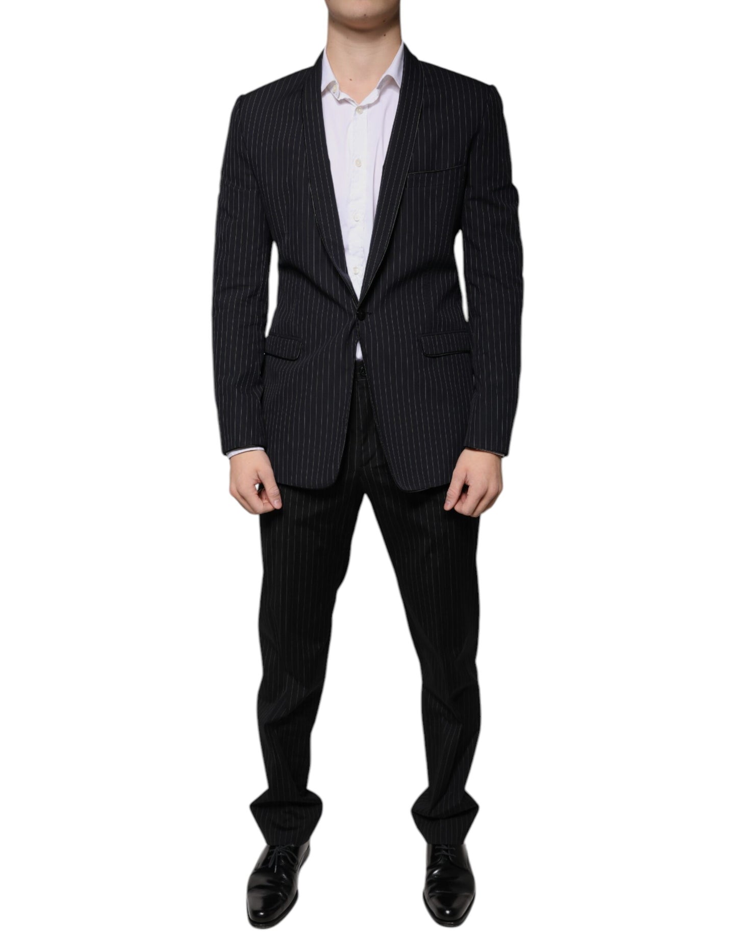 Dolce & Gabbana Black Stripe Single Breasted Formal Suit