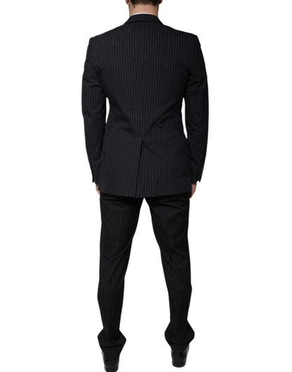 Dolce & Gabbana Black Stripe Single Breasted Formal Suit