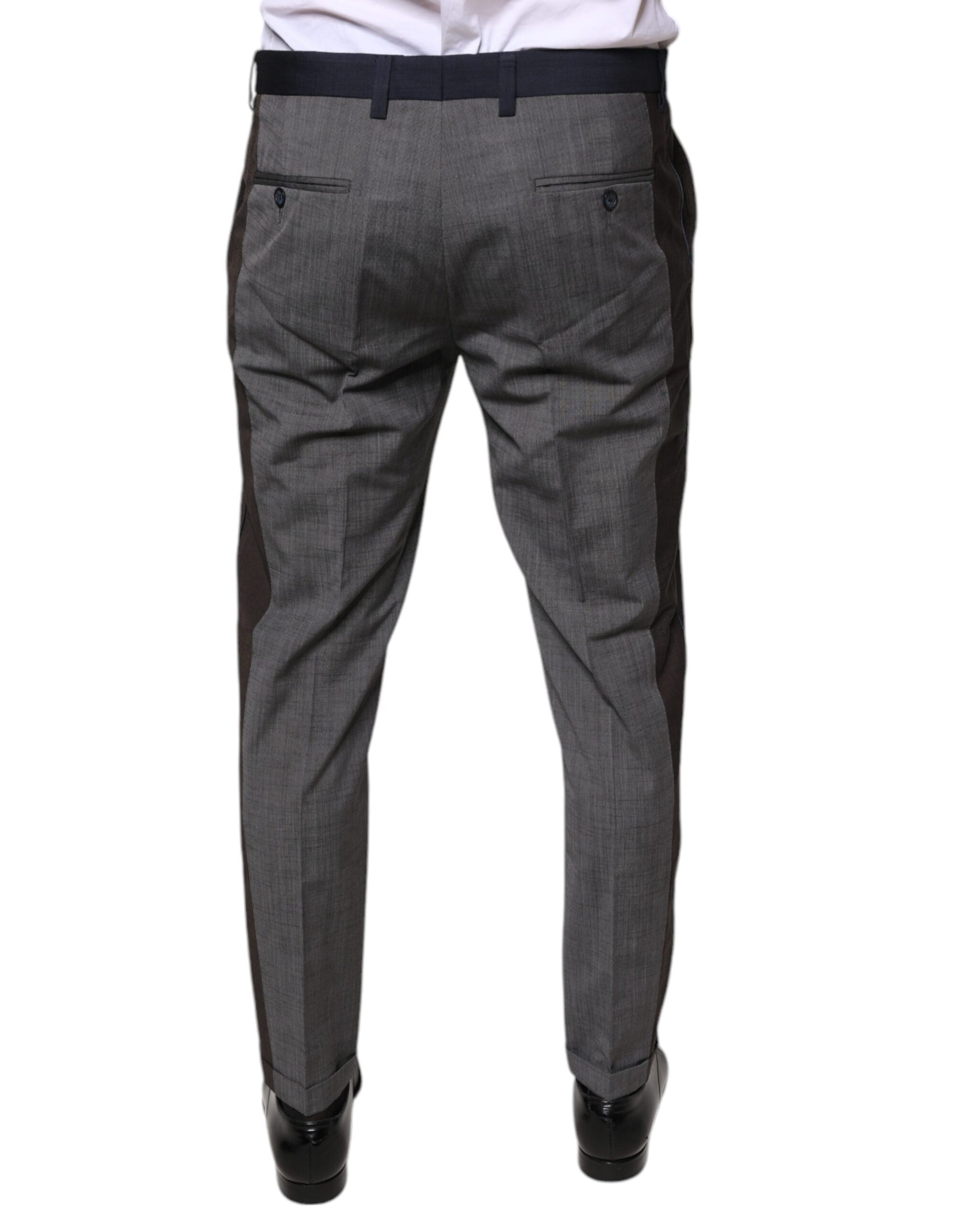 Dolce & Gabbana Black Cotton Wool Formal Dress Pants