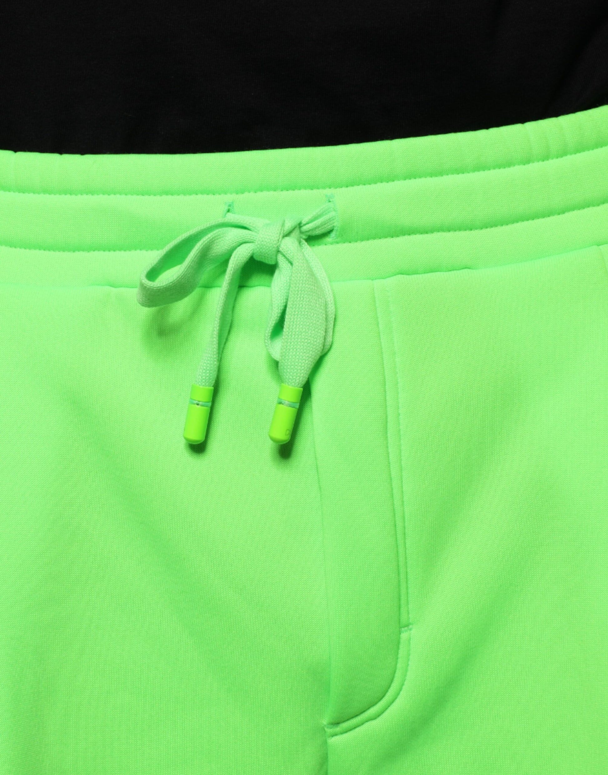 Dolce & Gabbana Neon Green Polyester Cargo Jogger Sweatpants Pants