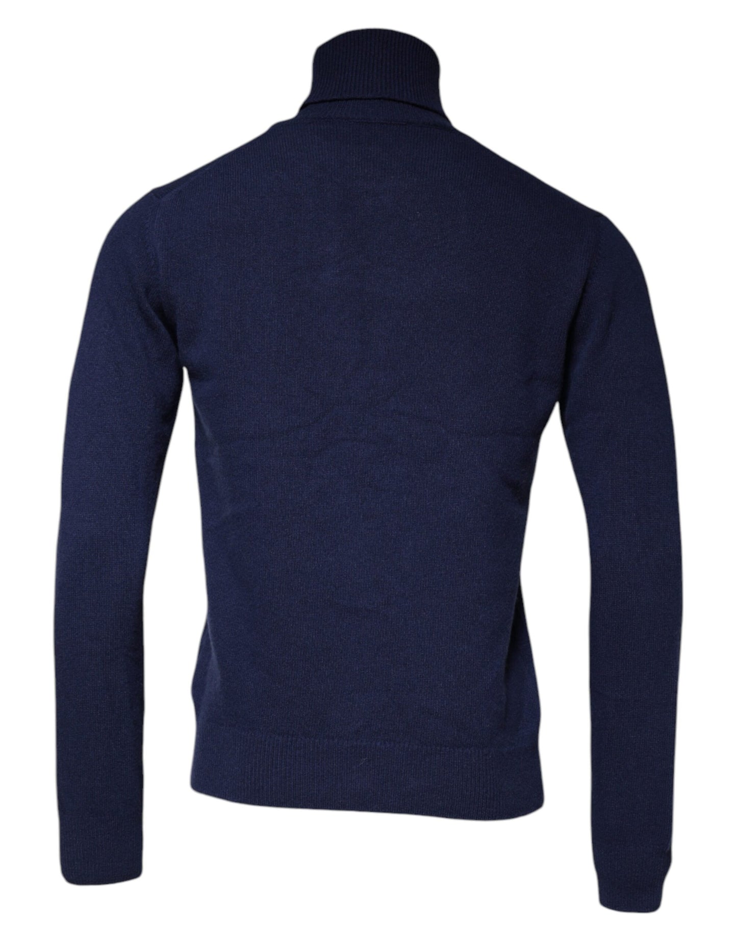 Dolce & Gabbana Blue Wool Knit Turtleneck Pullover Sweater