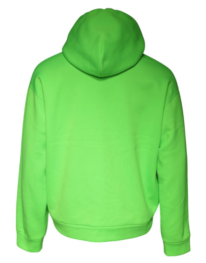 Dolce & Gabbana Green Logo Hooded Pullover Men Sweatshirt Sweater