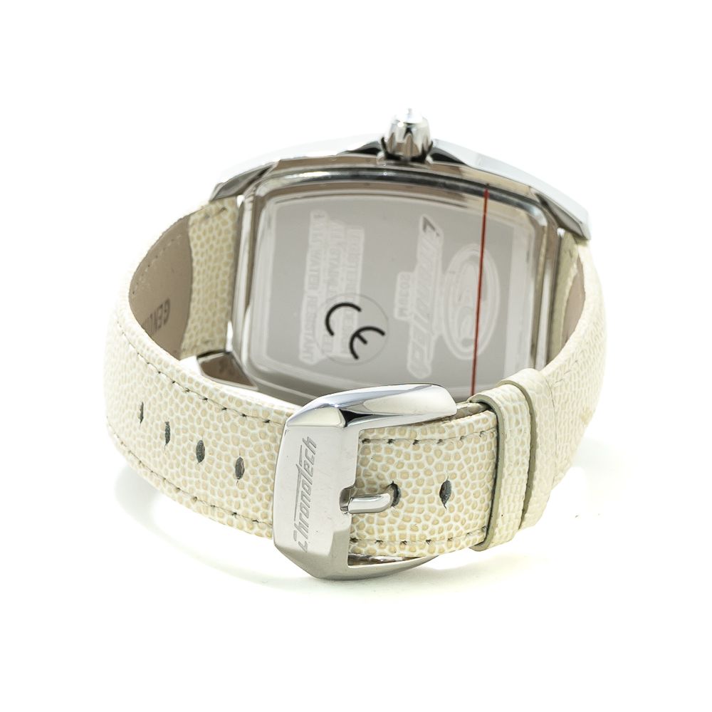 Chronotech White Leather Watch