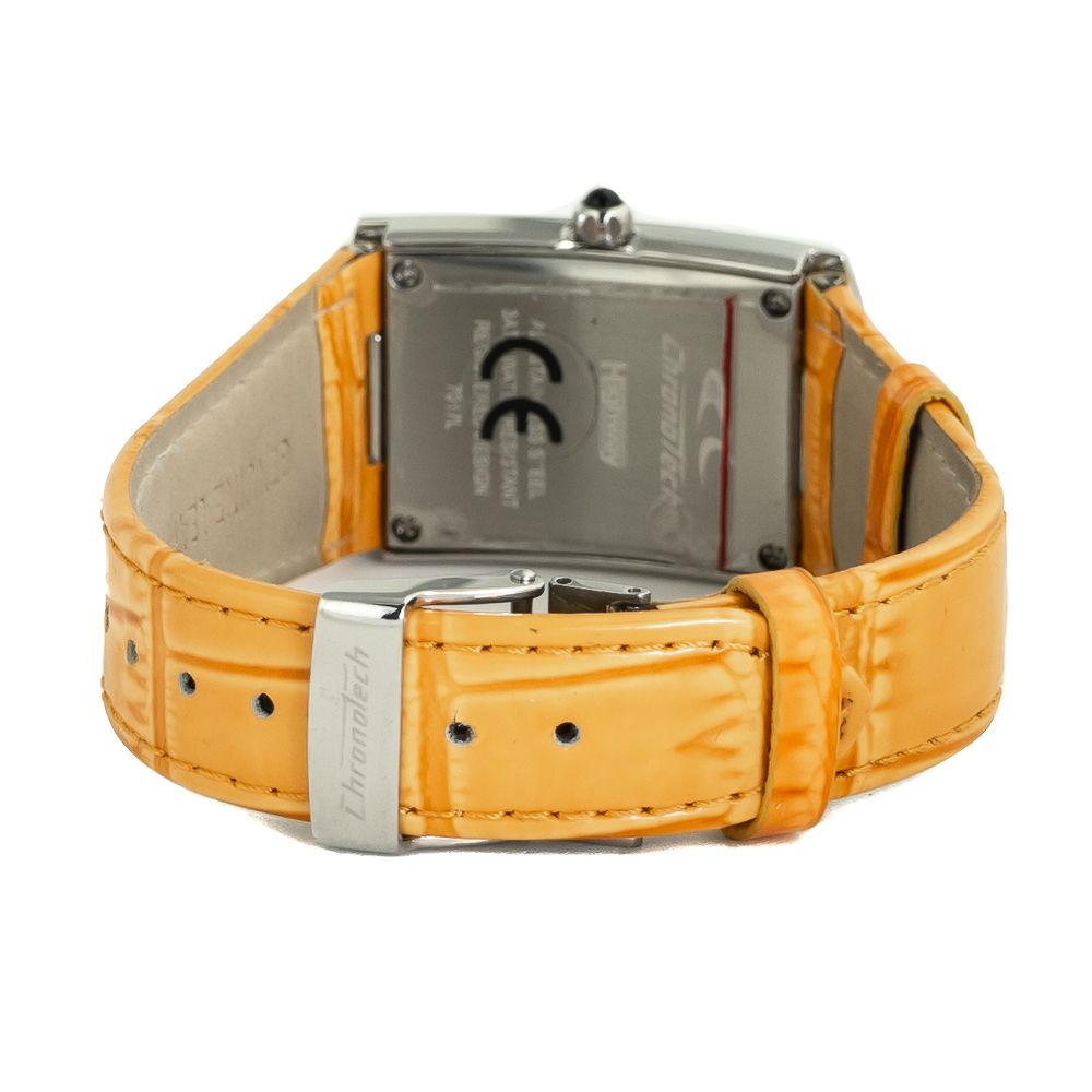 Chronotech Orange Leather Watch