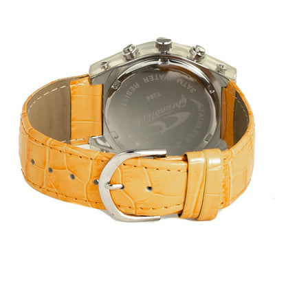 Chronotech Orange Leather Watch