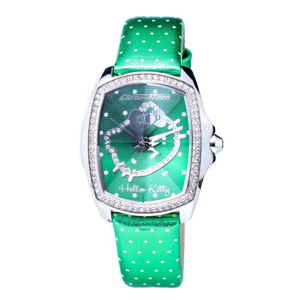 Chronotech Green Leather Watch