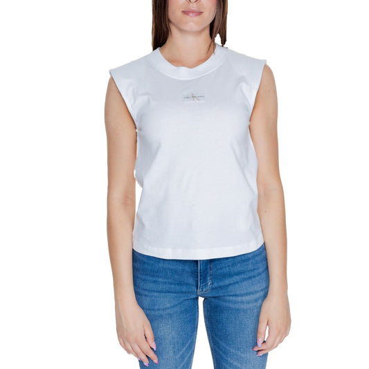 Calvin Klein Jeans White Cotton Tops & T-Shirt