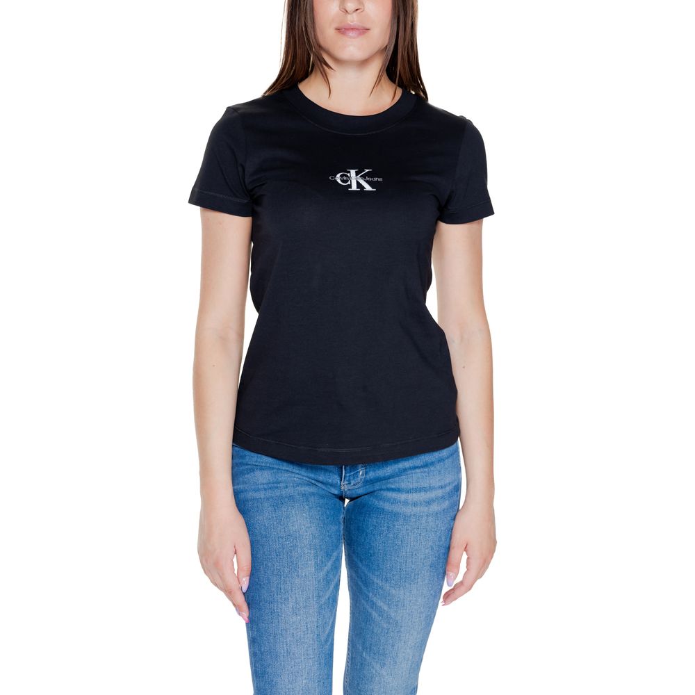 Calvin Klein Jeans Black Cotton Rigenerato Tops & T-Shirt