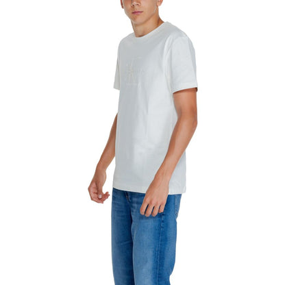 Calvin Klein Jeans Cream Cotton T-Shirt