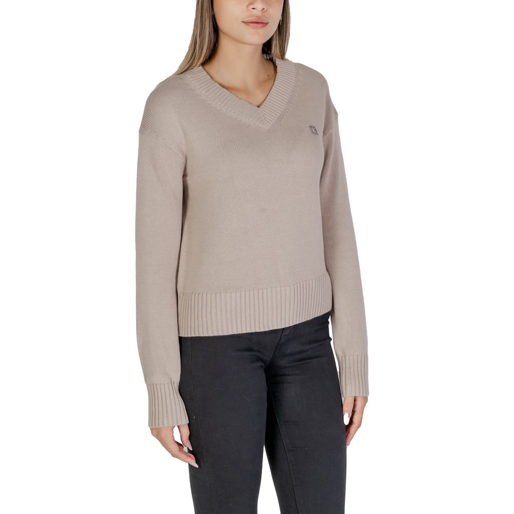 Calvin Klein Jeans Beige Cotton Sweater