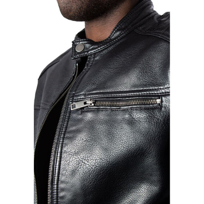 Jack Jones Black Synthetic Leather Jacket