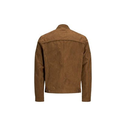 Jack Jones Beige Synthetic Leather Jacket