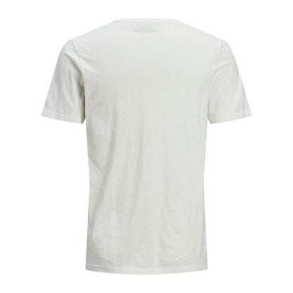 Jack Jones Cream Flamed Cotton T-Shirt