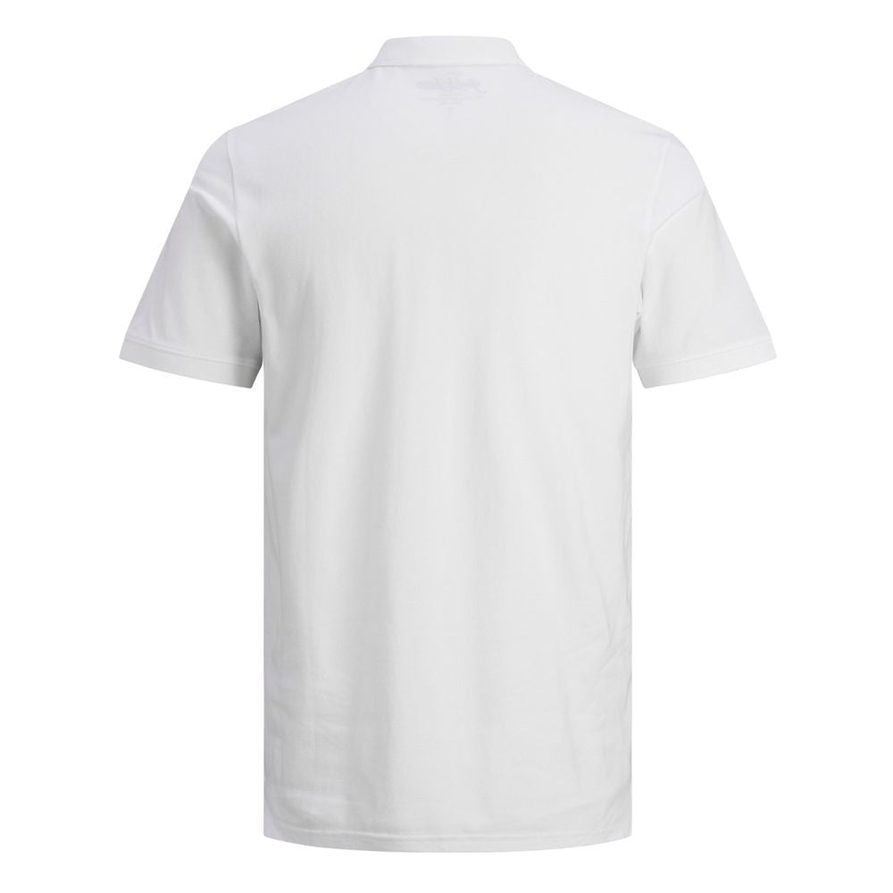 Jack Jones White Cotton Polo Shirt