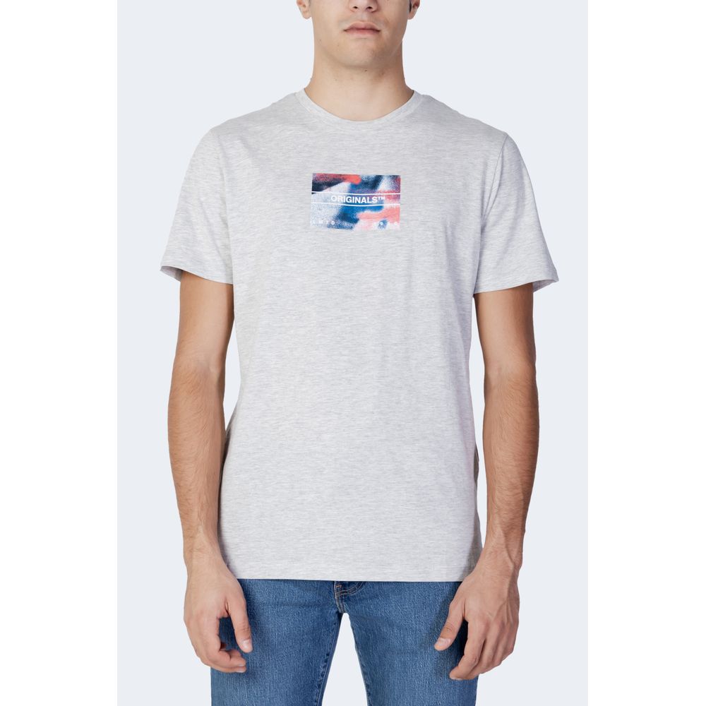 Jack Jones Gray Cotton T-Shirt