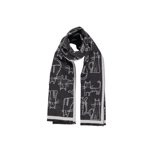 Sandro Ferrone Black Viscose Scarf