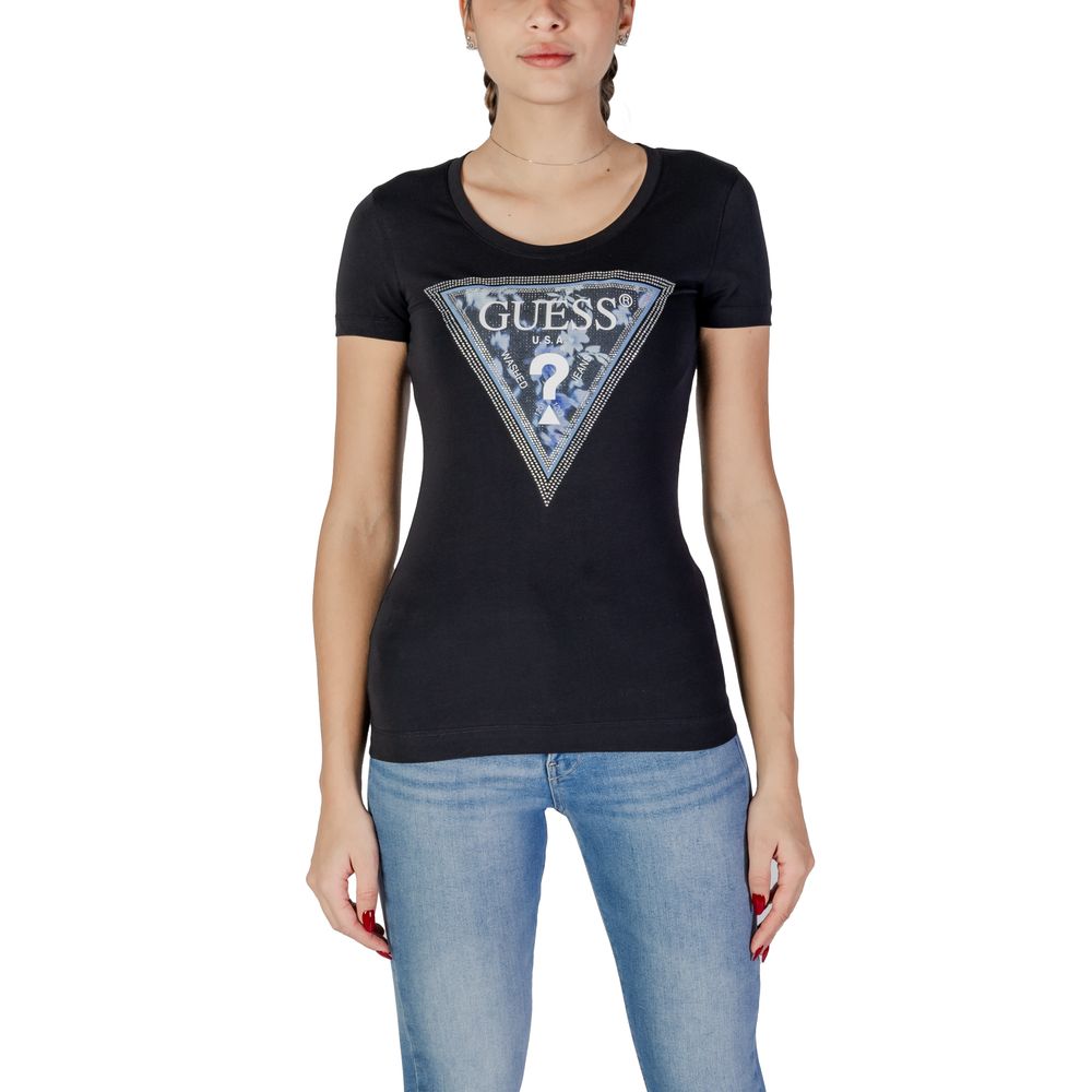 Guess Black Cotton Tops & T-Shirt